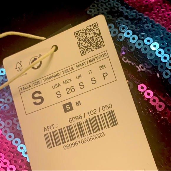 NWT ZARA MULTI COLOURED SEQUENCE DRESS - Picture 15 of 15